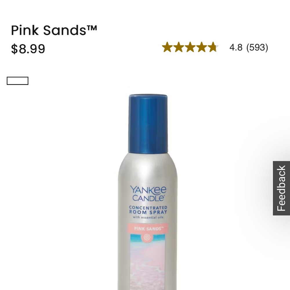 Set of 5- Yankee Candle Pink Sands Concentrated Spray - Set of 5